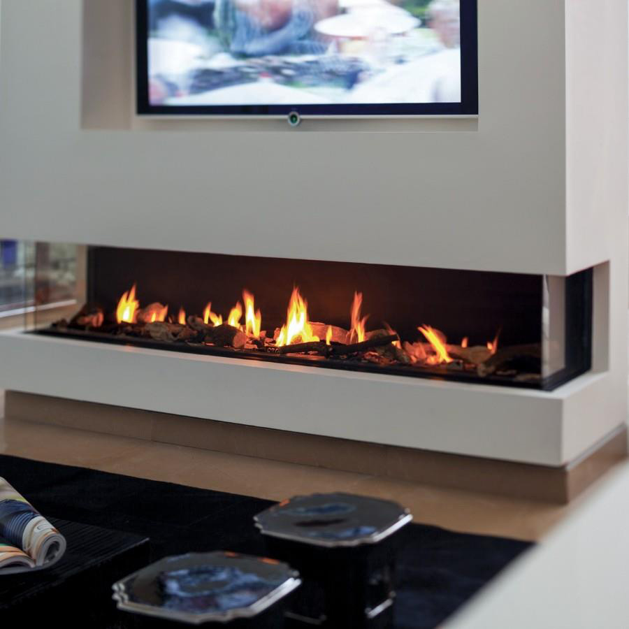 Modern Built-in-3-Sided Electric Fireplace