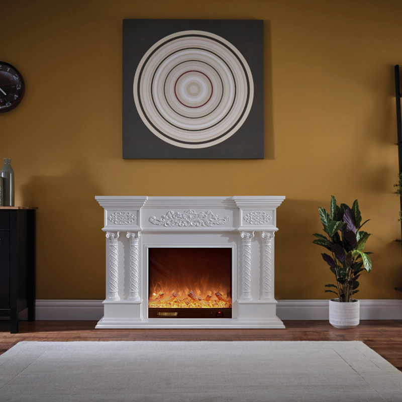 Freestanding Faux MDF Mantel Shelf with LED Electric Fireplace