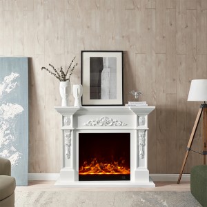Modern freestanding wooden surrounds with flame effect electric fireplace