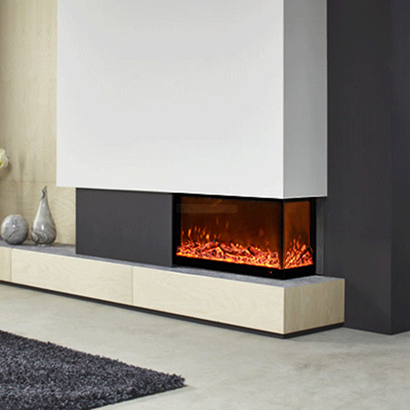 L-Shaped Corner-Fit Electric Fireplace Insert