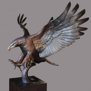 Life size bronze eagle sculpture