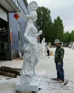 Large Size Greek White Marble Athena Statue Stone Mythological Figure Sculpture