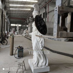 Large Size Greek White Marble Athena Statue Stone Mythological Figure Sculpture