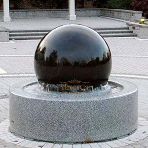 Decorative Outdoor Large Stone Garden Feng Shui Rotating Ball Fountain Granite Floating Ball Rolling Sphere Water Fountain