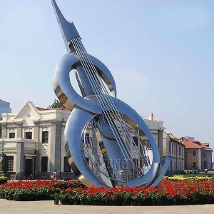 Big Size Mirror Polished Abstract Cello Sculpture Square Decor Violoncello Music Instrument Statues For Sale