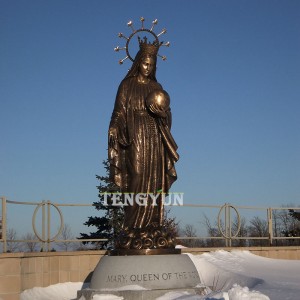 Outdoor Christian Mother Of Mary Statue Queen Of The World Religious Sculpture