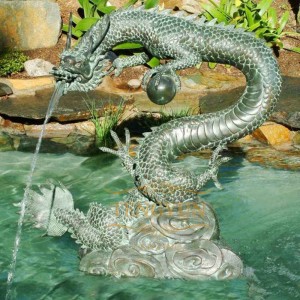 Garden Decorative Bronze Dragon Outdoor Water Fountain For Sale