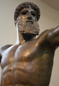 Custom Replica Artemision Zeus Bronze Statue Ancient Greek Famous Pseidon of cape Artemision Sculpture