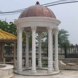 China Marble Sculpture Factory Garden Marble Gazebo For Sale Hand Carved Solid Marble Outdoor Gazebos