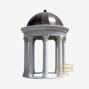China Marble Sculpture Factory Garden Marble Gazebo For Sale Hand Carved Solid Marble Outdoor Gazebos
