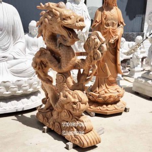 Life Size Carved Stone Fengshui Statue White Marble Carving China Dragon Sculpture for Home Garden Outdoor