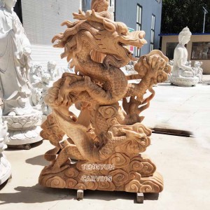 Life Size Carved Stone Fengshui Statue White Marble Carving China Dragon Sculpture for Home Garden Outdoor