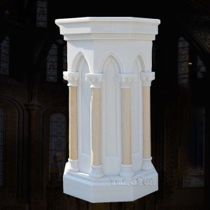 Religious Decorative Sculpture Stone Carved Church Marble Classic Altar Table