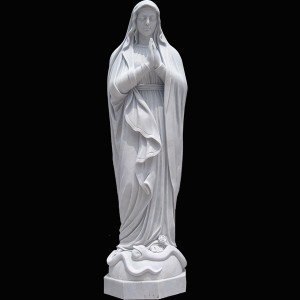 Decoration white marble Virgin Mary statue