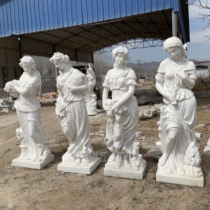Classic Goddess Of The Four Seasons Sculpture Life-Size Set of Four Seasons Statuary Statues with Base