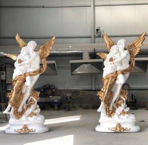 Custom Greek Cupid And Psyche Resin Statue Fiberglass Art Statue Of Love Angel Sculpture For Sale