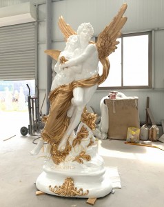 Custom Greek Cupid And Psyche Resin Statue Fiberglass Art Statue Of Love Angel Sculpture For Sale