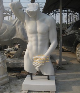 Custom made decor nude torso statue life size marble white male male torso sculpture