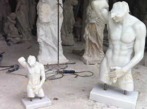 Custom made decor nude torso statue life size marble white male male torso sculpture
