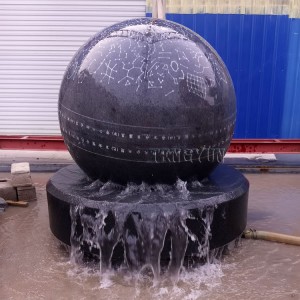 Customized Large Size Outdoor Granite Floating Sphere Water Feature Rotate Stone Ball Fountain For Sale