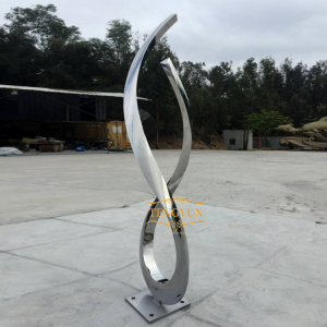 Modern Metal Sculpture Abstract Art Polished Stainless Steel Sculpture Outdoor Decoration For Sale
