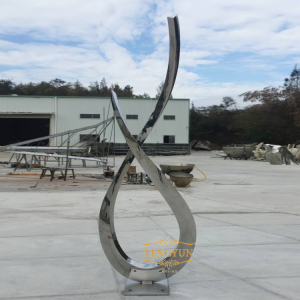 Modern Metal Sculpture Abstract Art Polished Stainless Steel Sculpture Outdoor Decoration For Sale
