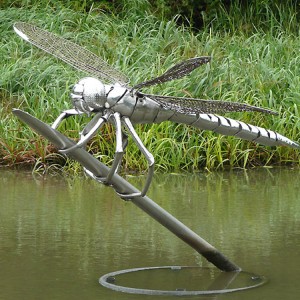 Lake Outdoor Decorative Stainless Steel Butterfly Sculpture Metal Insect Statues