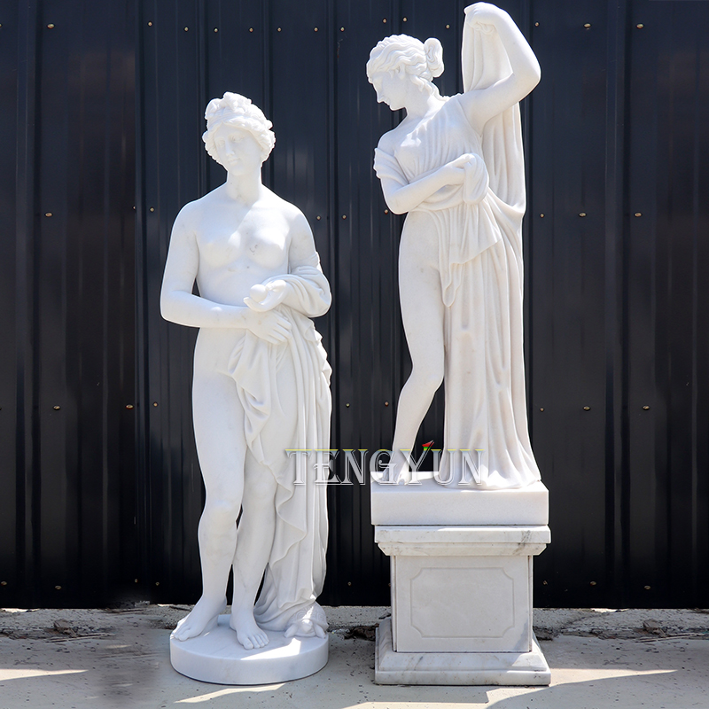 Elegant Hand Carved Nude Women Statues Sex Girl Decorative Nude Stone Female Marble Statue