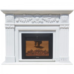 Manufacturer for Natural Stone White Marble Fireplace Mantel Surround Sculpture Carving Fireplace
