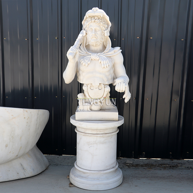 Famous Greek Head Sculpture Bust of Roman Emperor Commodus Marble Statue