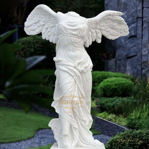Custom Famous White Marble Carved Winged Victory of Samothrace Statue