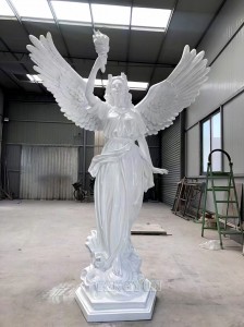 Life Size Resin Angel Ornaments Statues Goddess Of Light Fiberglass Angel Sculptures For Garden
