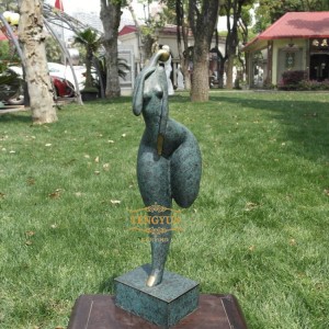 Ourdoor Decorative Bronze Lady Dancing Life Size Girl Abstract Statue For Sale