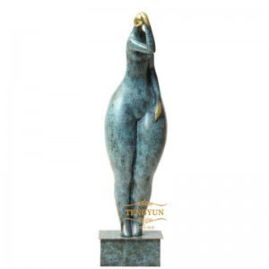 Park Decorative China Factory Bronze Abstract Modern Designed Fat Adolescent Girl Sex Female Abstract Statue