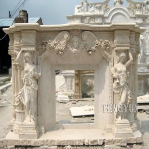 White Marble Fireplace with Good Carving for House Decoration