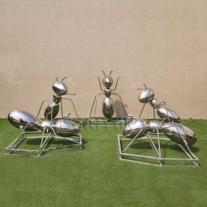 Outdoor Decor Metal Yard Ants Sculpture Stainless Steel Ant Garden Art Sculptures For Sale