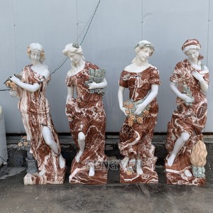 Hot sale natural mixed beautiful woman sculptures marble carved statues of the four seasons for sale