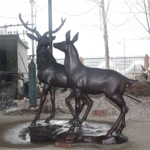 Bronze deer statue