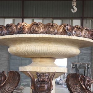 Bronze and marble fountain statue