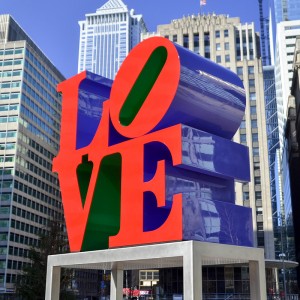 Stainless steel letter LOVE sculpture
