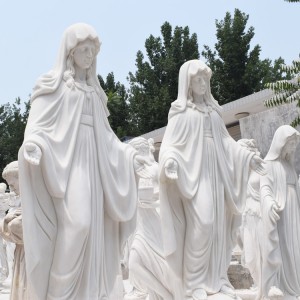Large Marble Virgin Mary Statue