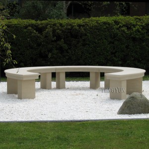 OEM/ODM China Customized Marble Tables and Chairs Large Stone Carved Bench for Garden Furniture