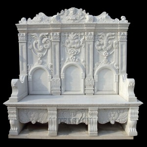 Bottom price European Stye Large Size Indoor Outdoor Garden Natural Marble Bench for Decoration