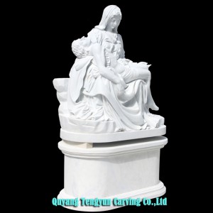 Good Quality Religious Stone Carving Statue Marble Virgin Mary and Jesus Statue Stone Pieta Sculpture
