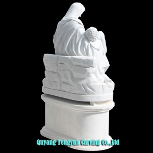 Discount Price Manufacture Supplier Life Size Outside Garden Decoration Hand Carving Pieta Marble Statue