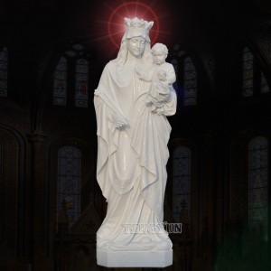Catholic Sculpture Life Size Marble Carvings Stone Holy Family Mother Virgin Mary Holding Baby Jesus Christ Sculptures For Sale