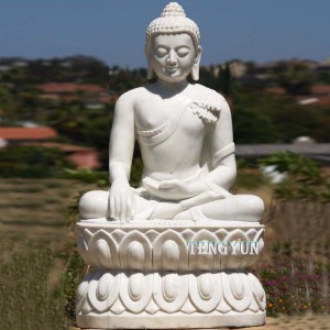 Life Size White Marble Meditating Buddha Statue