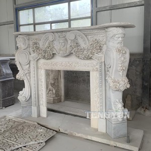 Home Decorative Luxury Large Marble Fireplace Mantel Shelf For Sale