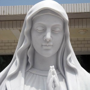 Life size white marble Mary statue