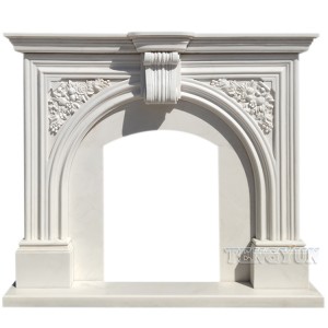 Marble Fireplace French Arch Stone Mantel Carved Retro Porch Living Room Background Wall Decorative Cabinet